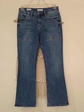 Vigoss Women's Medium Blue Boot Cut Jeans with Patch Pockets